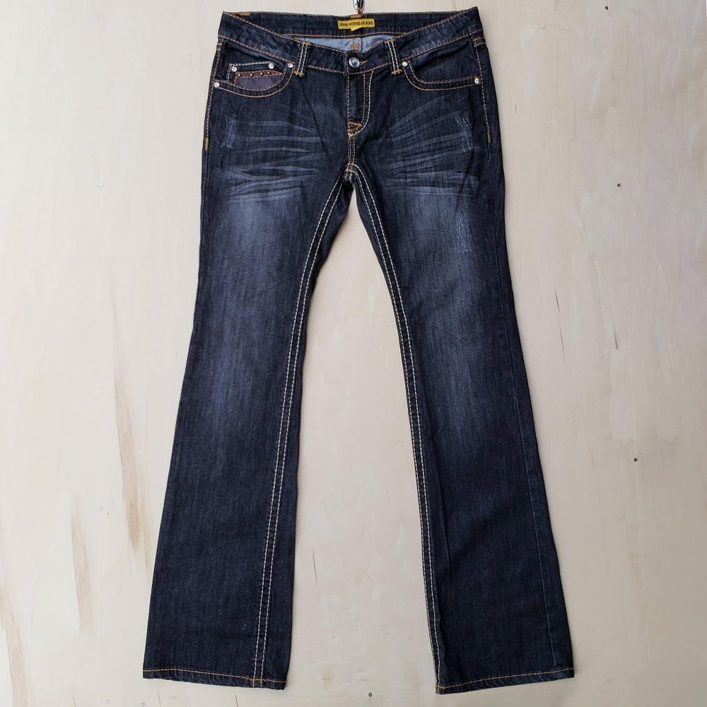 NWOT Iron Horse Dark Wash Bootcut Jeans - 8